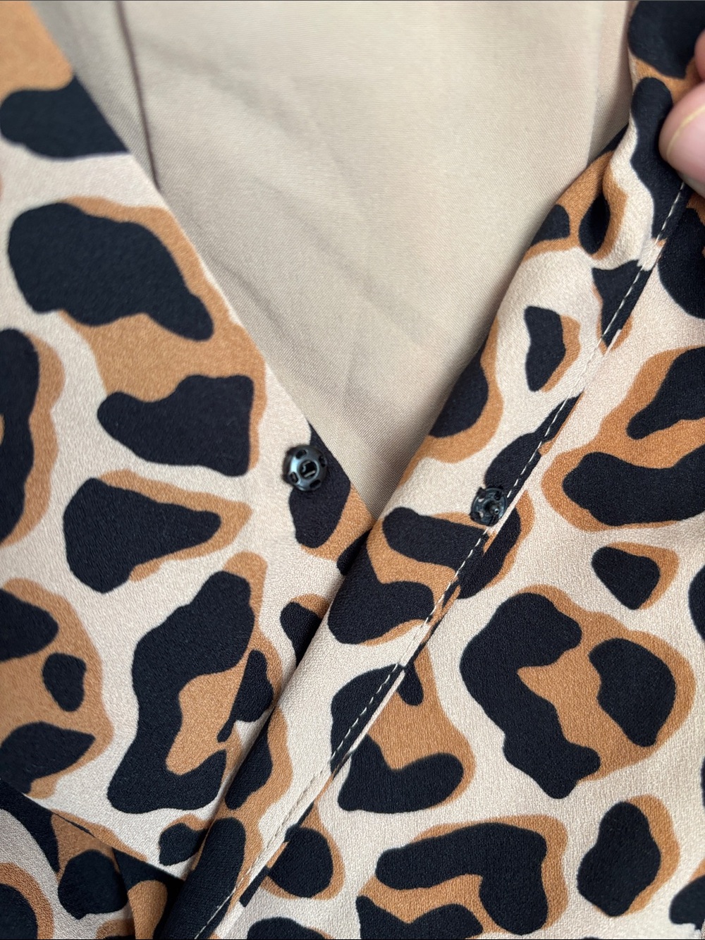 kate spade Leopard-Print Midi Wrap Dress - Tan & Black - Picture 3 of 7